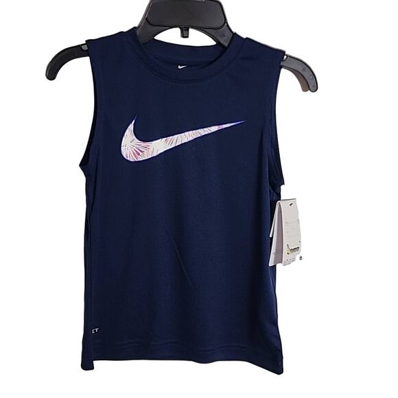 Nike Navy Blue Boys Dri-Fit Tank, Small, NWT - Picture 1 of 7